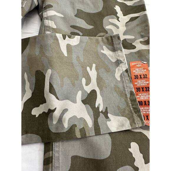 Dockers Men's D1 Slim Tapered Alpha Khaki Sage Gray Camouflage Pants 30x32 NWT - Picture 7 of 10